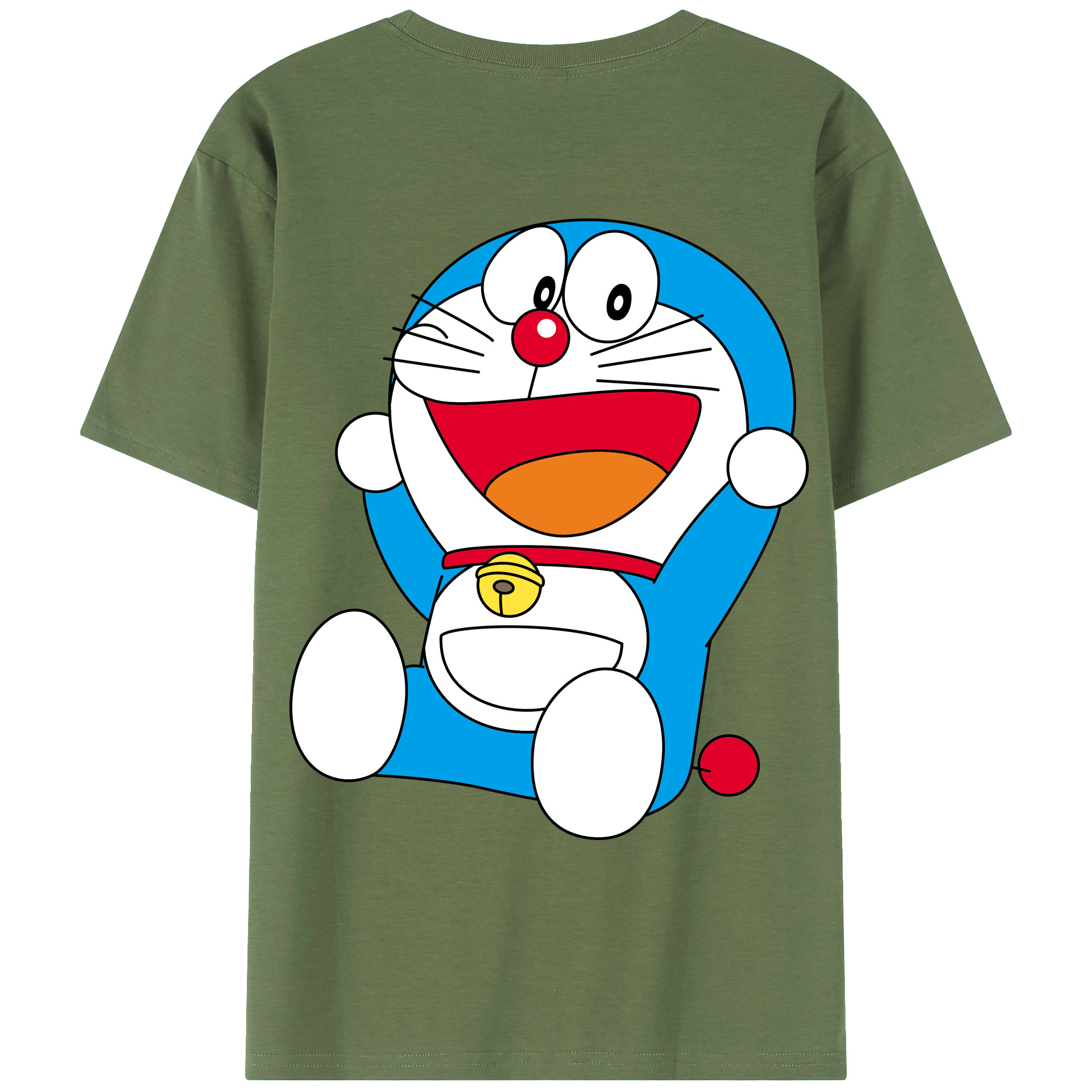 （画像用） ドラえもん Doraemon 綿100％ メンズ半袖Tシャツ（バックプリント） 通気性